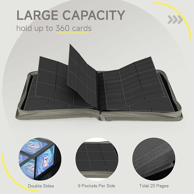 9 Pocket Card Binder, 360 Pockets Trading Card Binder, Double Sided Pocket - Image 4