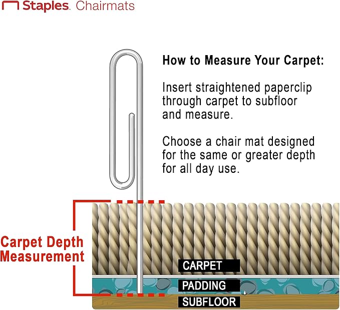 Staples Office Chair Mat, Medium-Pile Carpets, Extended Under-Desk Coverage - Image 8