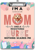 I'm a Goldendoodle Mom and a Registered Nurse Nothing Scares Me Acrylic by Ninety3POD