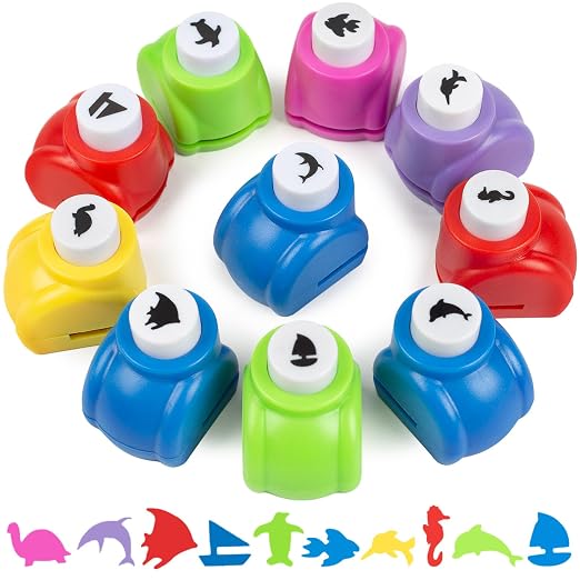LOVEINUSA 10-Piece Sea Animal Shaped Craft Punch Set - Image 8