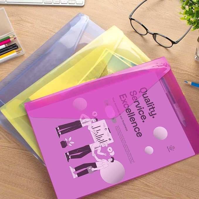 Sooez 6 Pack Plastic Envelopes File Folders, Plastic Folders - Image 7