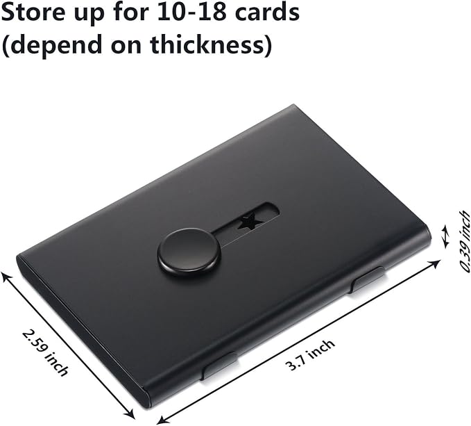 Tatuo 2 Pcs Business Card Holder Thumb Drive Black Gray Stainless Steel - Image 3