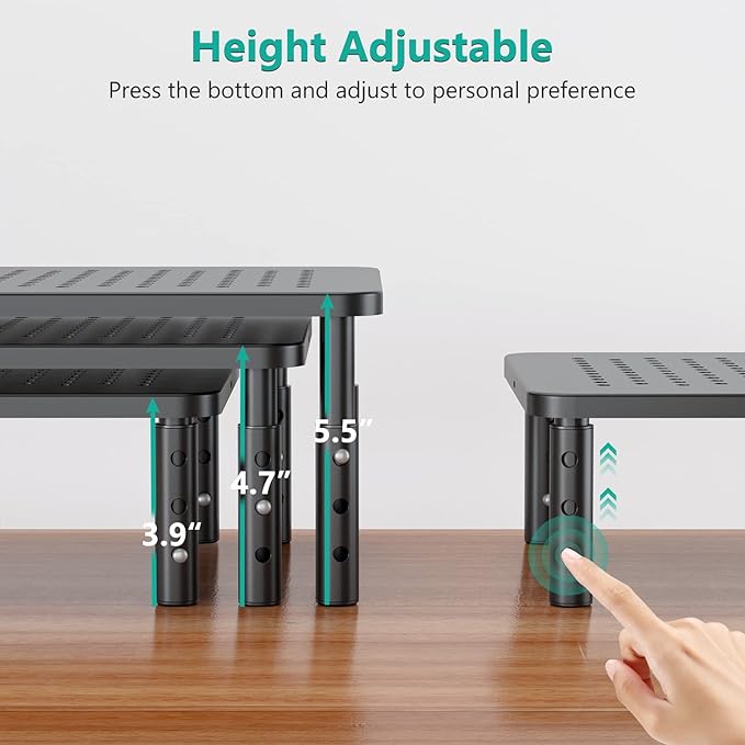 WALI Computer Monitor Stand for Desk, Adjustable Laptop Riser, Desk Monitor - Image 2