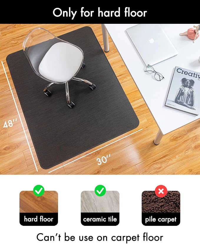 BARoyal Office Chair Mat for Hardwood Floor Under Desk Computer Rolling Chair - Image 3