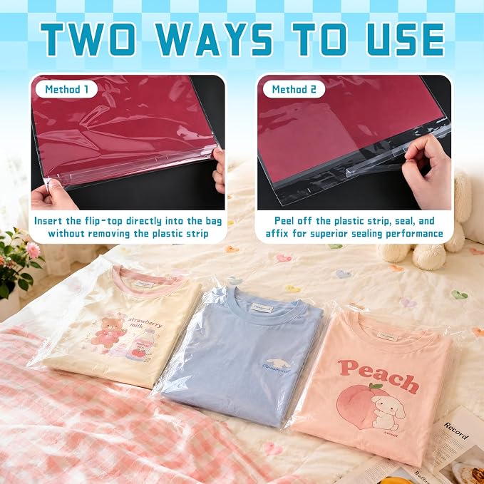 VOKOY 50 Pack 12 x 16 Inch Crystal Clear Sleeves Storage Bags, Self Sealing - Image 5
