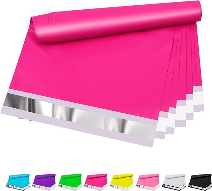 Poly Mailers 14.5x19 inch 50 Pcs, Rose Red Plastic Mailing Envelopes by VAPULCIO
