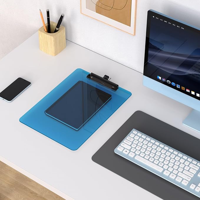Blue Clipboard with Pen Holder, 8.5 x 11 Clip Boards - Image 7