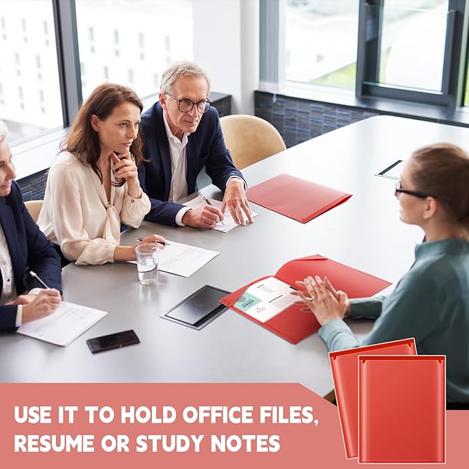 Henoyso 18 Pack Red Plastic Folders - Image 6