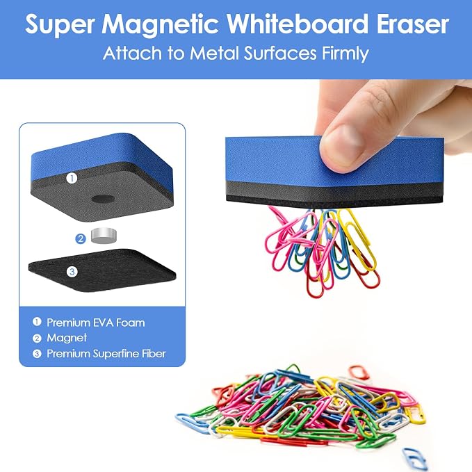MaxGear Dry Erase Erasers, 108 Pack Magnetic Whiteboard Erasers, 6 Colors | - Image 3
