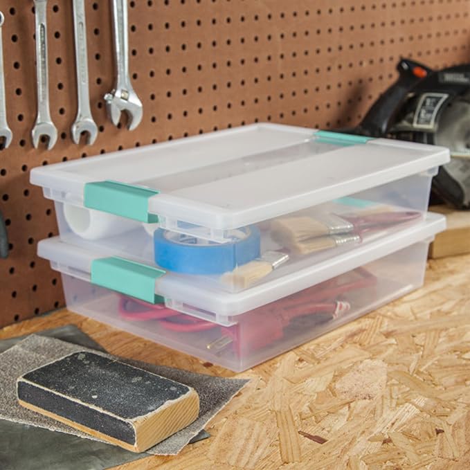 Sterilite 24-Pack Clip Box, Stackable Clear Plastic Bins - Image 4