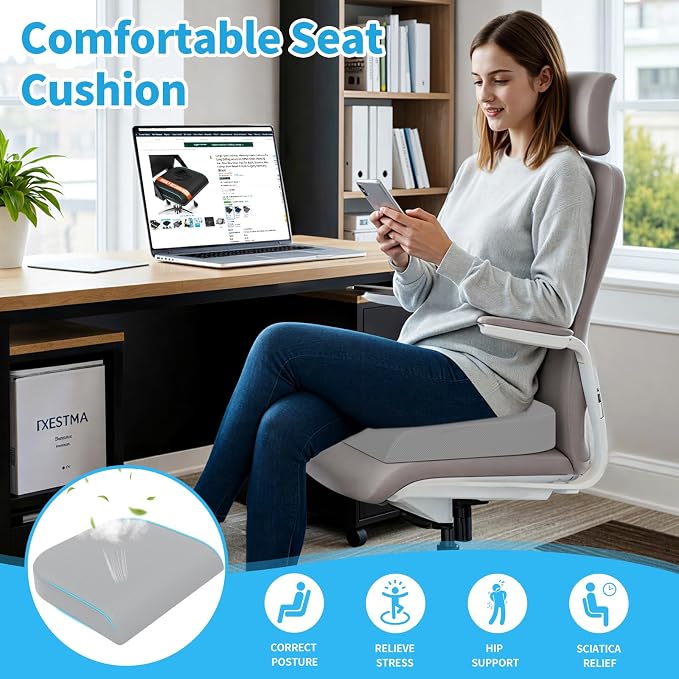 TranquilRelax XLarge Seat Cushion, Memory Foam Cushion - Image 7