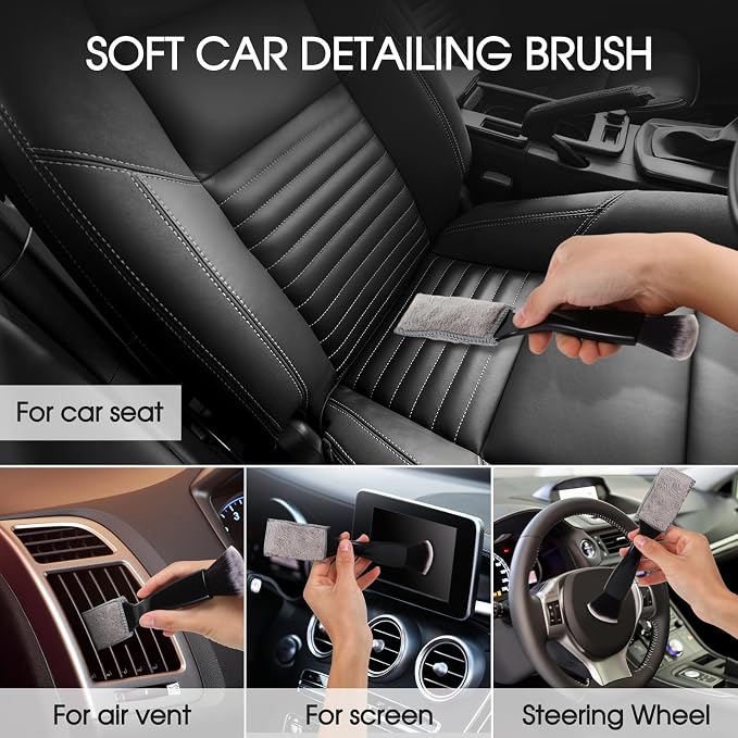 3 PCS Car Interior Detail Dust Brush, Soft Car Interior Detailing Kit Tools - Image 4