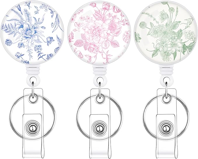 BESARME 3 Pack Badge Reels Retractable Badge Clip by BESARME