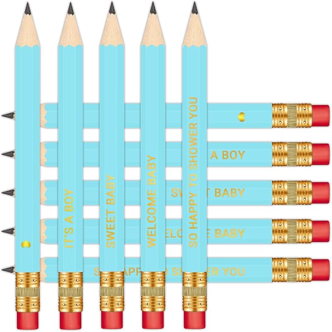 50Pcs - Baby Shower Sharpened Half Pencils by Vusnud