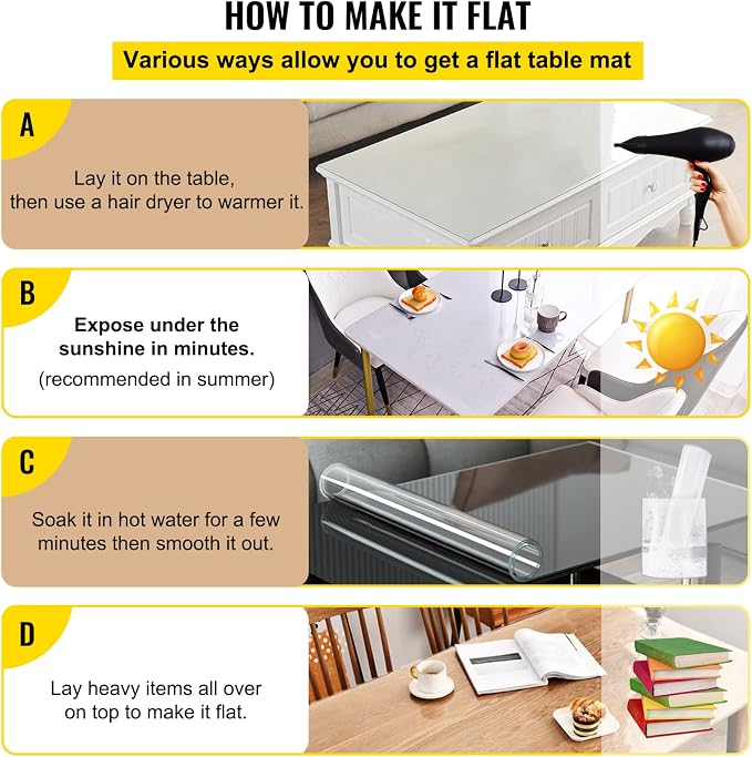 VEVOR Clear Desk Cover Protector, 42 x 78 inch, 1.5 mm Thick Rectangle - Image 7