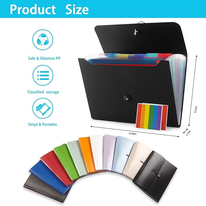 Expanding File Folder File Organizer 13 Pocketsr Accordion Filing Folder - Image 8