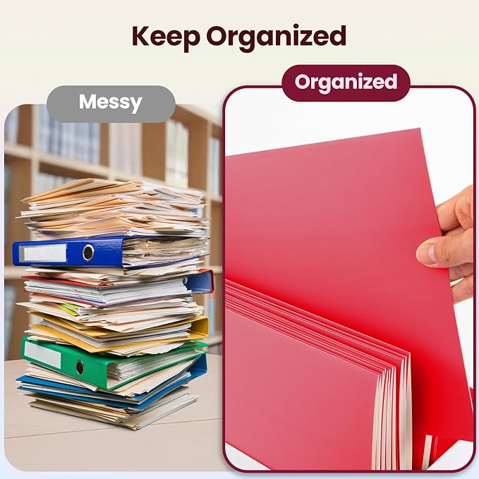 BIBRADAA® 50 Packs Red Folders - Image 3