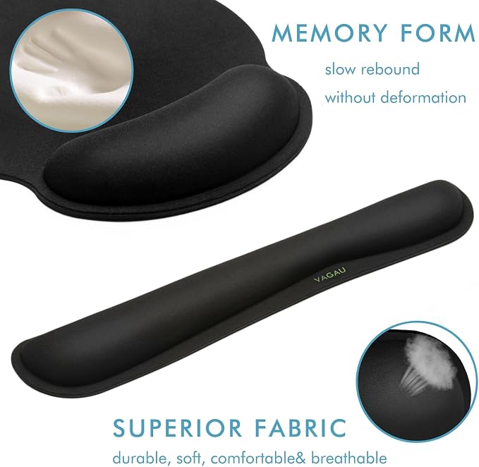 Comfy Mee Premium Memory Foam Keyboard and Mouse Wrist Rest Pads Set- - Image 4