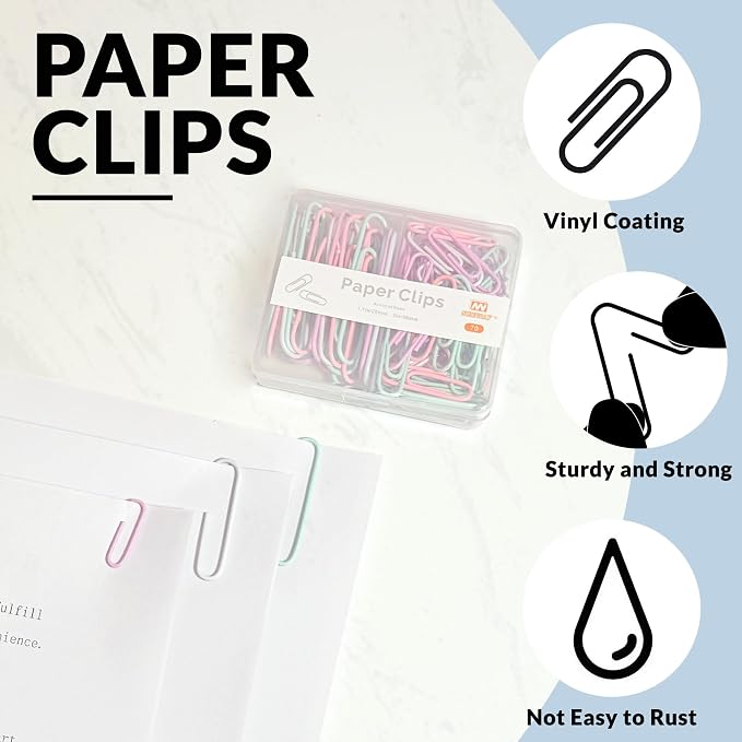NEEWAY Colorful Paper Clips Assorted Sizes, Small and Large Paper Clips - Image 4