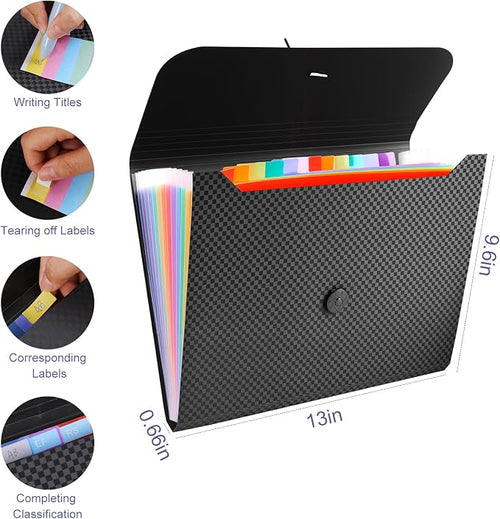 13 Pocket Expanding File Organizer, Accordion Document Folder - Image 2