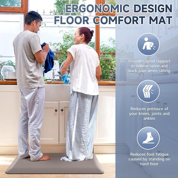 StepRite 4/5 Inch Thick Kitchen Mat Anti Fatigue Mat Kitchen Rugs Kitchen Decor - Image 6