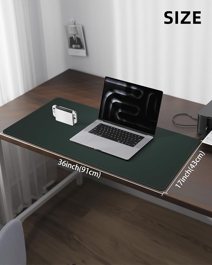 Leather Desk Pad Protector, Large Mouse Pad and Non-Slip Mat, Waterproof PU - Image 5