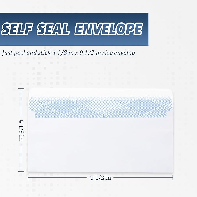 Yeplan 60PCS #10 Envelopes Letter Size Self Seal Business Envelopes No Window - Image 2