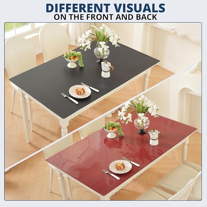 OstepDecor Black Table Cover Protector 24 x 60 Inch, 1.5mm Thick Plastic Table - Image 7