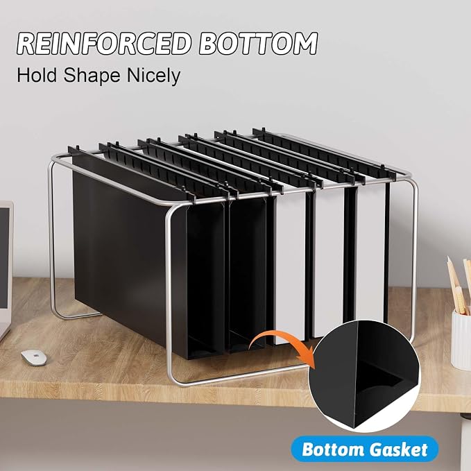 Plastic Extra Capacity Legal Size Hanging File Folders, 12 Pack Reinforced - Image 5