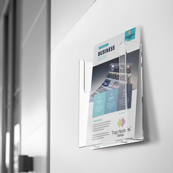 Acrylic Brochure Holder for Wall Mounting, Literature Holder for Magazines - Image 9