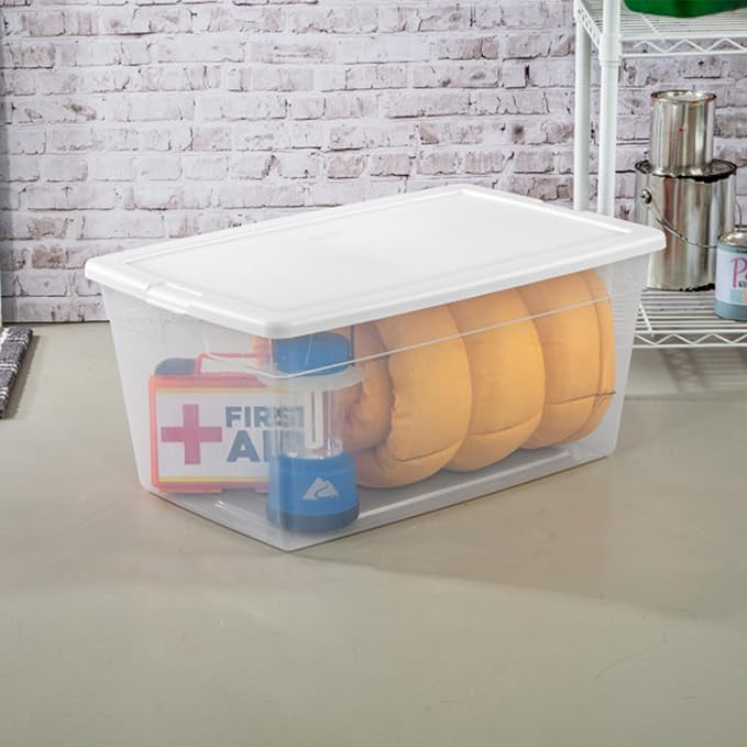 Sterilite 12-Pack 90 Quart Storage Box, Stackable Clear Plastic Bins - Image 7