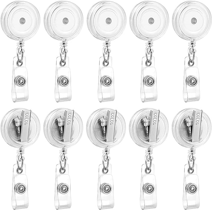 50 Pack Badge Reels Retractable by Maileto