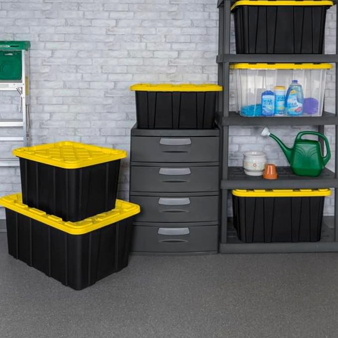 Sterilite 8-Pack 27 Gallon Industrial Storage Tote, Heavy-Duty Plastic Bins - Image 6