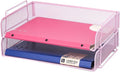 EASEPRES 2 Pack Stackable Desk Paper Tray, Metal Mesh Desktop Document Letter by EASEPRES