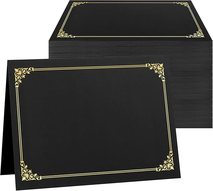 SUNEE Certificate Holders, 100 Packs Black Diploma Holders, Certificate Covers by SUNEE