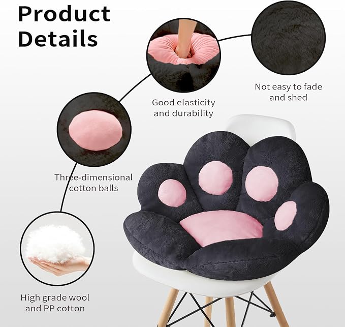 Ditucu Cat Paw Cushion Kawaii Chair Cushions 27.5 x 23.6 inch Cute Stuff Seat - Image 5