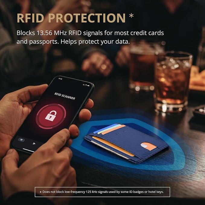 Buffway Slim Minimalist Front Pocket RFID Blocking Leather Wallets - Image 5