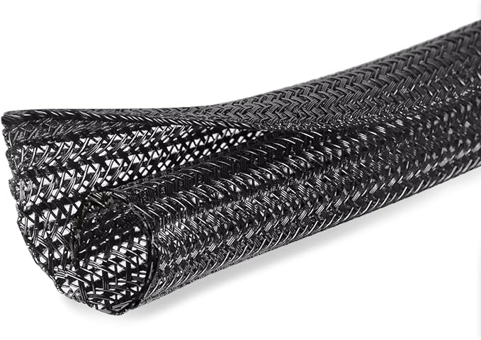 10ft x 1 inch Cable Sleeve Split Wire Loom Tubing by Moxita