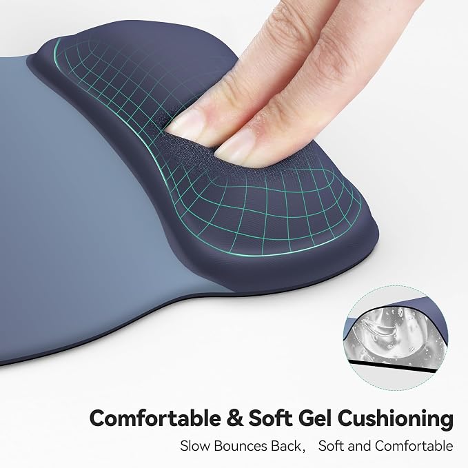 TECKNET Gel Mouse Pad with Wrist Rest, Ergonomic Office Mousepad with Wrist - Image 3