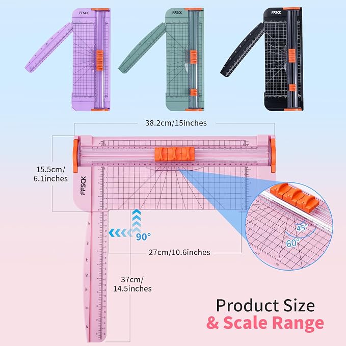 A4 Pink Paper Cutter Slider 12 Inch Titanium Straight Paper Trimmer, Paper - Image 3