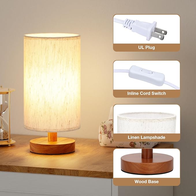 Fenmzee Small Table Lamp for Bedroom - Image 2