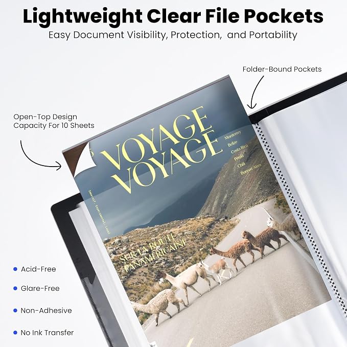 STAGEEK 30-Pocket Portfolio Binder Display 60 Pages, 8.5x11 Binder - Image 4