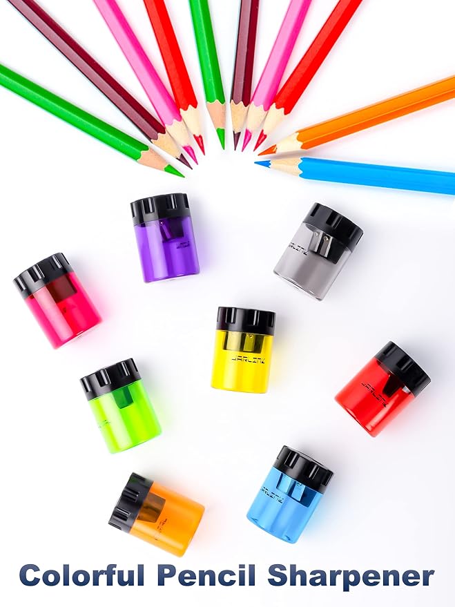 JARLINK 8 Pack Manual Pencil Sharpeners, Dual Holes Colorful Sharpener - Image 5