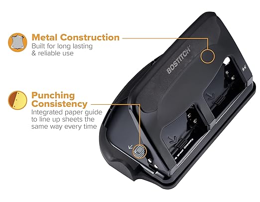 Bostitch Office EZ Squeeze Heavy Duty 3-Hole Punch - Image 5