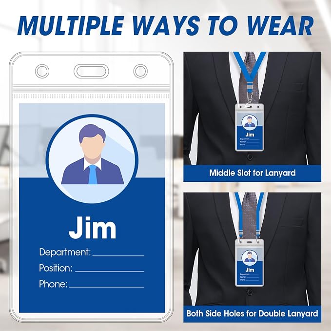 400 Pcs Vertical Badge Holders, Waterproof ID Badge Holder, Credit Cards - Image 4