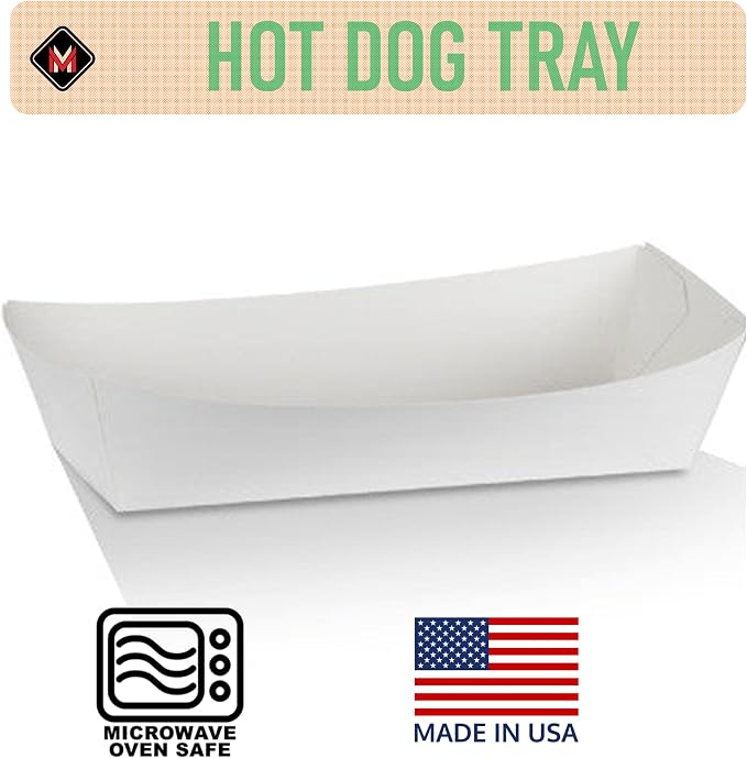 Mr Miracle 7 Inch Paper Hot Dog Tray in White. Pack of 50. Disposable, - Image 4