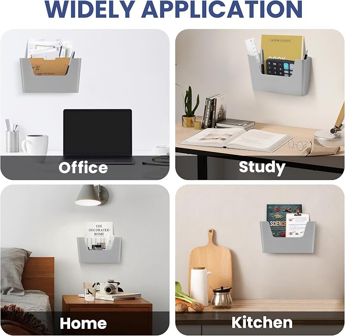 JOMOLA No Drilling File Holder 5 Pack Mail Organizer Wall Mount File Organizer - Image 5