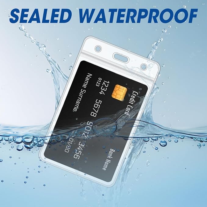 100 Pcs Vertical Badge Holders, Waterproof ID Badge Holder, Credit Cards - Image 5