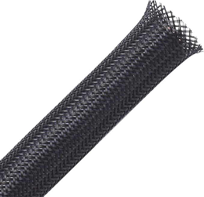 25ft - 3/4 inch PET Expandable Braided Sleeving – Black – Alex Tech Braided by AlexTech