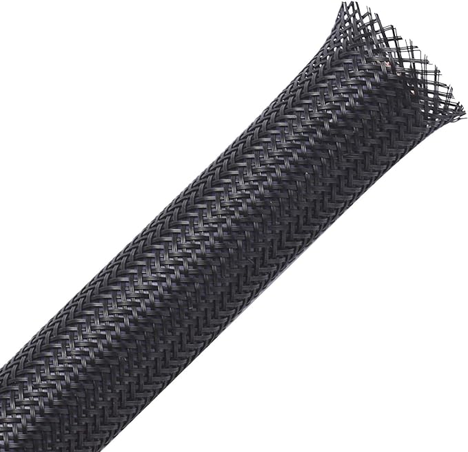 25ft - 1/2 inch PET Expandable Braided Sleeving – Black – Alex Tech Braided by AlexTech